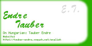endre tauber business card